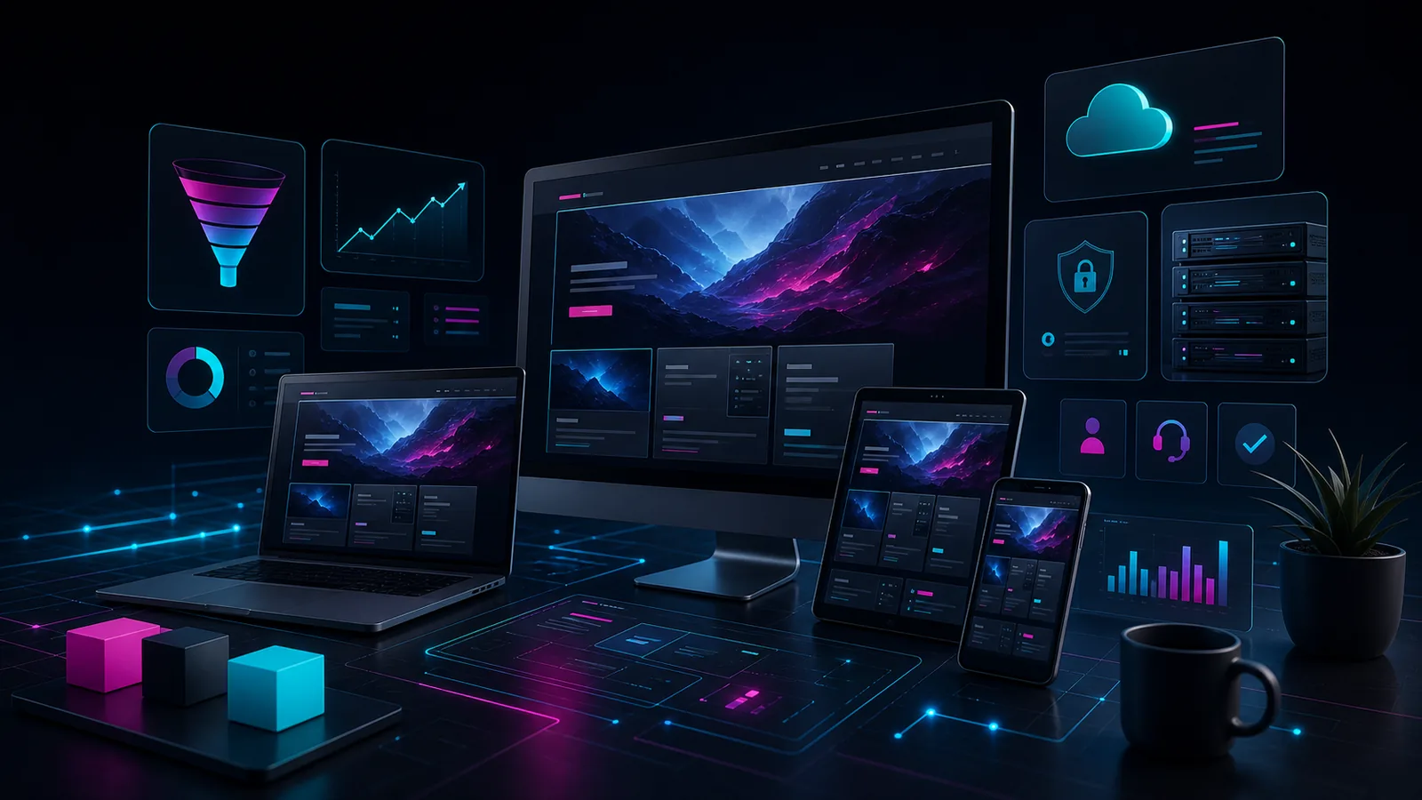ROTZ webdesign en SEO-visual met responsive websites, analytics en hosting.