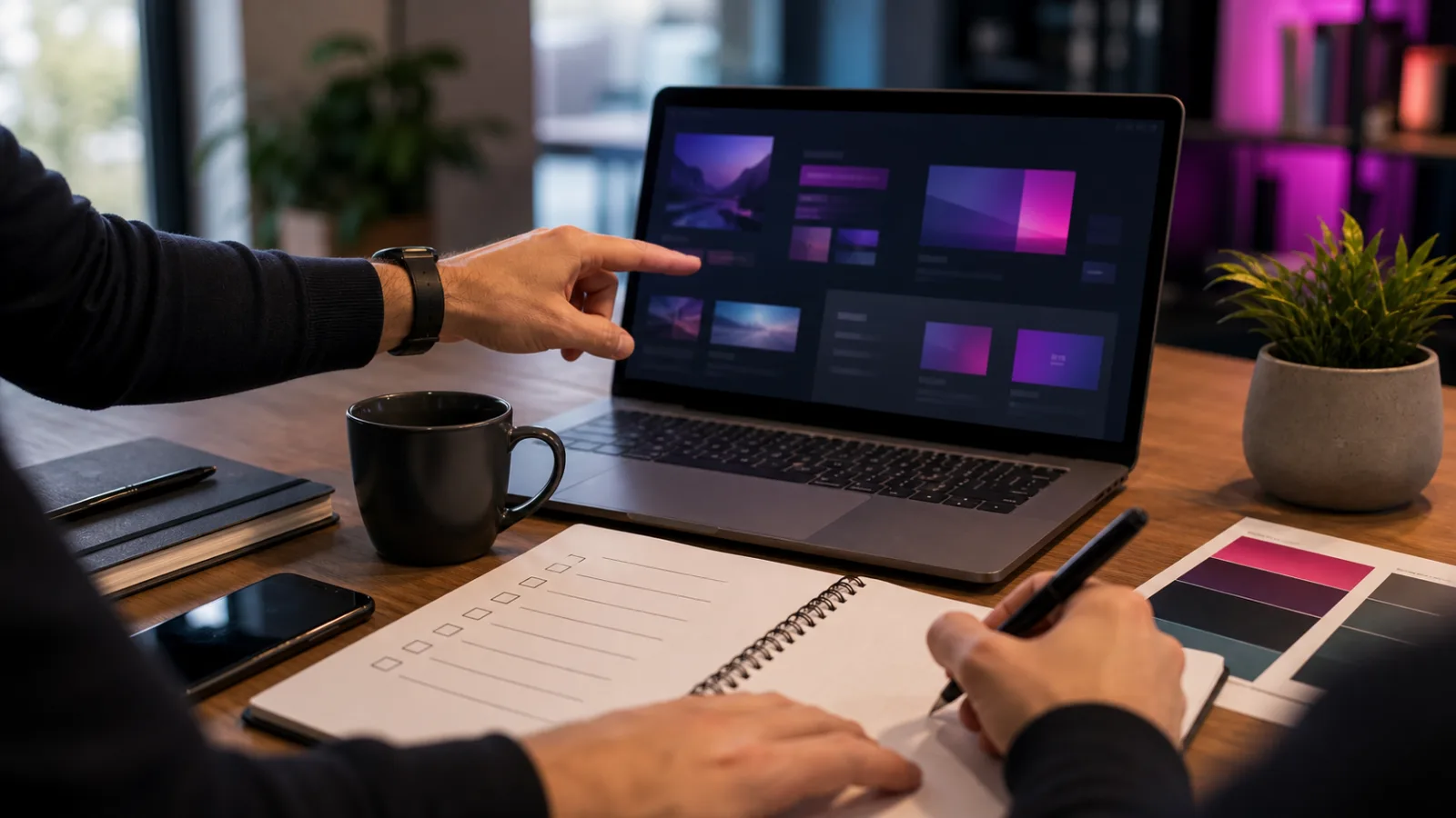 Controle- en oplevermoment voor een custom ROTZ websiteconcept.